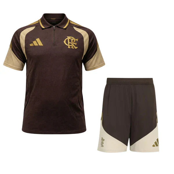 Conjunto Flamengo Treino C/Zíper 26/27 - Marrom