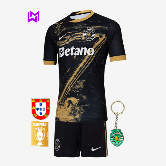 Conjunto Infantil Sporting Terceiro “7” Ronaldo 2024/25 - LANÇAMENTO! 🔥💚