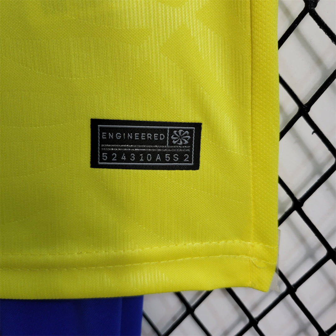 Brazil Home Retro Kids Kit 2023/24